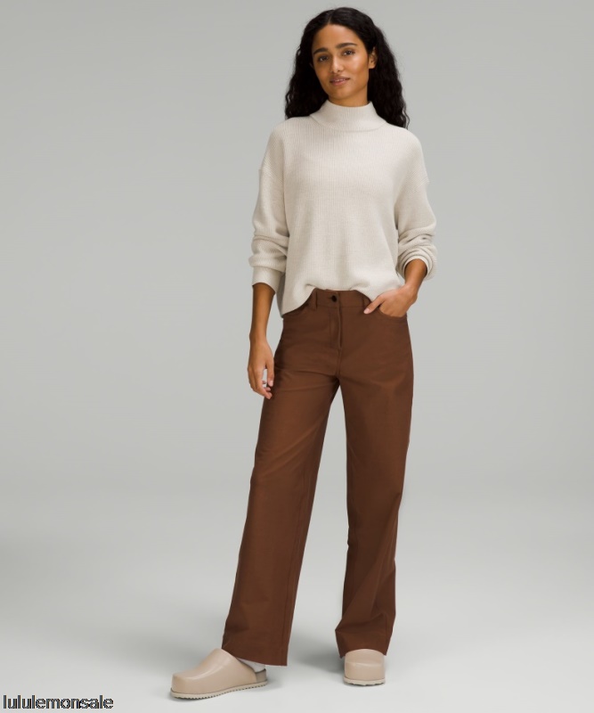 Lululemon Damen DELULU484 | Lululemon Deutschland Gerippter Rollkragenpullover Aus Einer Merinowollmischung In Naturelfenbein Meliert